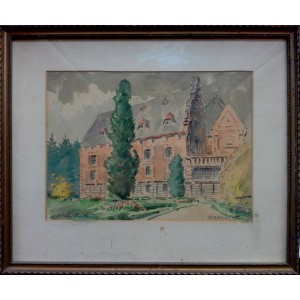 Józef Rapacki, "Pejzaż" akwarela, wym. 21x28cm